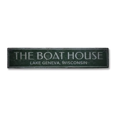 Boat, Boat House, Lake House, Lake - Rustic Distressed Wood Sign - Image 1 of 2