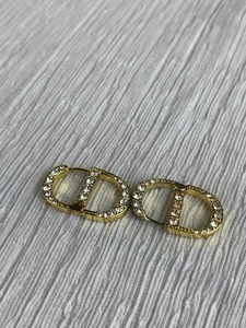 Christian Dior Gold Crystal Charming CD Earrings - Picture 1 of 8