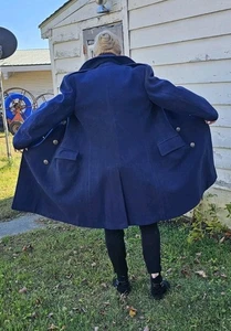 1950s Vtg US Air Force Overcoat Womans M MED or Mens S  Blue Wool Peacoat USA - Picture 1 of 16