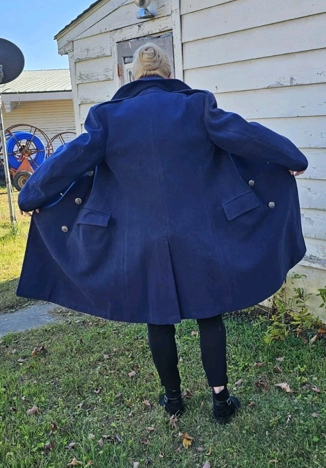 Abrigo de la Fuerza Aérea de los Estados Unidos de Colección de los años 50 para mujer M MED o para hombre S chaquetón de lana azul EE. UU. Foto 1 de 4