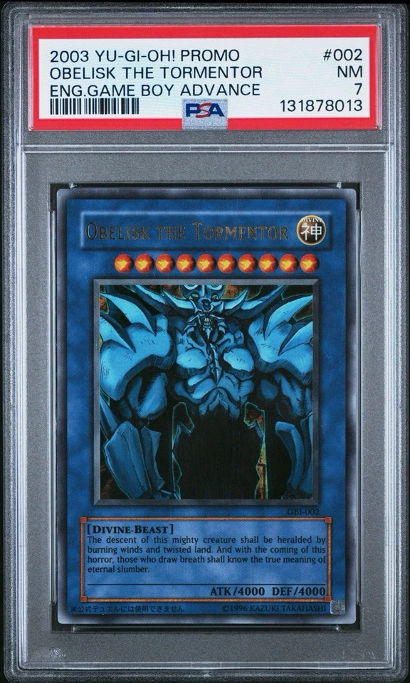 2003 Yu-Gi-Oh! Obelisk The Tormentor GBI Limited Edition Ultra Rare PSA 7 - Image 1 of 2