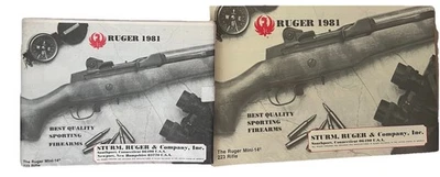 Two Different 1981  Ruger  Firearms Factory Catalogs  USA - Image 1 of 4