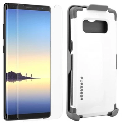 PureGear White Dualtek Case Belt Clip Tech21 Screen Protector for Galaxy Note 8 - Image 1 of 4