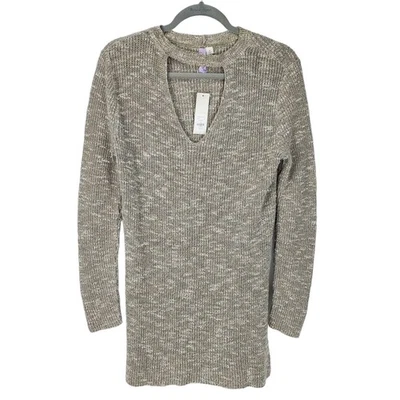 Vestido Suéter Túnica Francescas S Tejido con Cable V Cerradura Neutro Minimalista EE. UU. NUEVO CON ETIQUETAS Foto 1 de 4