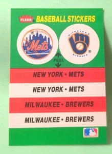 1988 Fleer - Team Stickers New York Mets, Milwaukee Brewers - Astrodome  - Picture 1 of 2