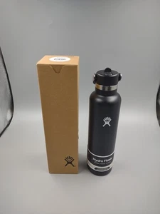 Hydro Flask 24 Unzen Standard Flex Strohhalmverschluss Flasche ~ schwarz - Bild 1 von 10