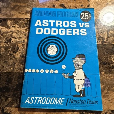 1966 Houston Astros vs. LA DodgersBaseball Game Program, Koufax  CG Win 6/22/66 - Image 1 of 4