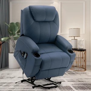 Power Lift Recliner With Massage And Heat, Infinite Position And Side Pockets - Picture 1 of 7