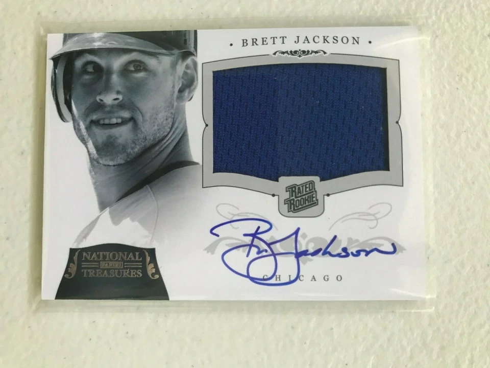 2012 National Treasures BRETT JACKSON jersey patch Autograph auto /99 - Image 1 of 1