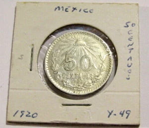 Mexico 1920 50 Centavos Silver Coin - Picture 1 of 5