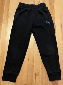 Boys Puma Joggers Black Size 6 Pull On - Picture 1 of 4