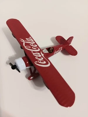 Coca Cola 1932 Stearman Bi-Plane Die Cast Replica Coke Collectible Gearbox Toys - Image 1 of 4