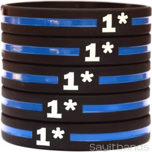5 de 1* Pulseras - 1 Pulseras de Asterisco - Un Ass To Riesgo Bandas Delgadas Línea Azul - Imagen 1 de 3