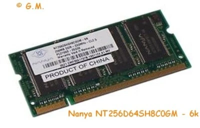 NANYA | NT256D64SH8C0GM-6K256MB PC-2700 DDR333/266 CL2.5 200-Pin SODIMM | Laptop - Bild 1 von 2