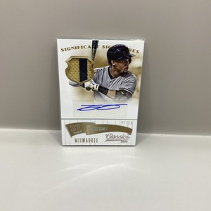 2014 Panini Classics Carlos Gomez Milwaukee Brewers Patch Auto /10