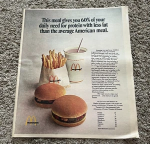 1973 McDonald's fast food hamburger stampa giornale annuncio - Foto 1 di 1