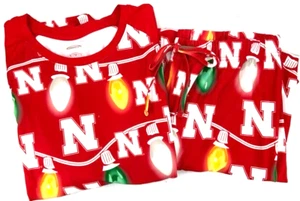 Nebraska Cornhuskers Concepts Sport Christmas Pajamas Shirt Pants Set Women's M - Picture 1 of 8