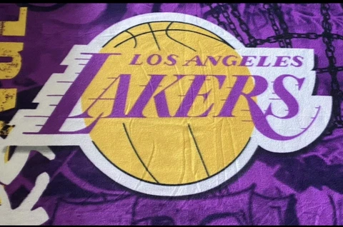 Northwest L.A. Lakers NBA Fleece  Throw Blanket Purple Gold Cover