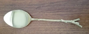 Gold-Tone "branch" Handle 10" SERVING SPOON - Picture 1 of 4