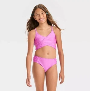 Conjunto de bikini liso para niñas - art class™ talla S (6/7) 2 piezas nuevo con etiquetas - Imagen 1 de 3