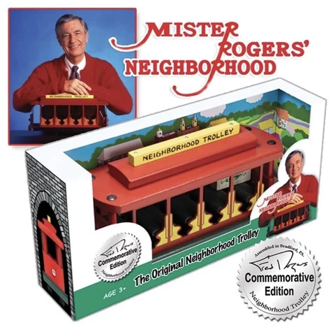 Wooden Mr Rogers Neighborhood Trolley Brand New In Box Daniel Tiger Full Size Cover