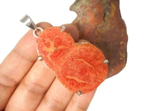 COLGANTE DE PIEDRAS PRECIOSAS 925 esponja coral plata esterlina - caja de regalo - Imagen 1 de 5