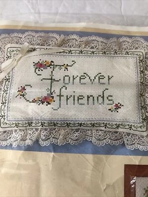 Forever Friends Mini Pillow Cross Stitch Kit - The Creative Circle  New 1989 - Image 1 of 4