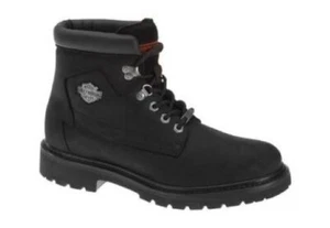 HARLEY DAVIDSON BADLANDS NUBUCK LEATHER MEN'S RIDING BOOTS BLACK D91005 SIZE13 - Picture 1 of 24
