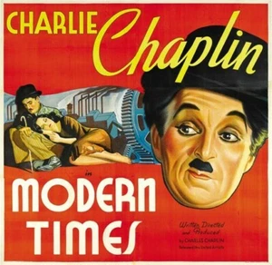 MODERN TIMES MOVIE POSTER Charlie Chaplin VINTAGE 3  - Picture 1 of 1