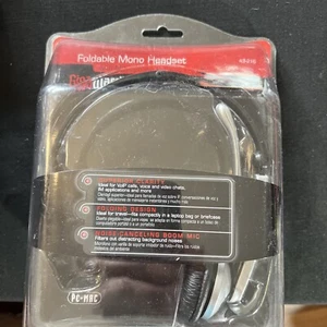 Gigaware Foldable Mono Headset 43-216 w/ Microphone & Carry Pouch NEW SEALED - Picture 1 of 11
