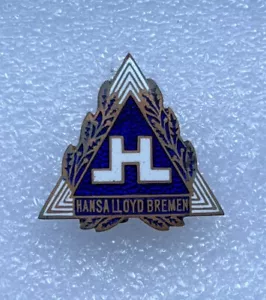 Sehr seltenes Vintage Pin Abzeichen DEUTSCHLAND HANSA LLOYD BREMEN Emaille auf der Rückseite markiert - Bild 1 von 7