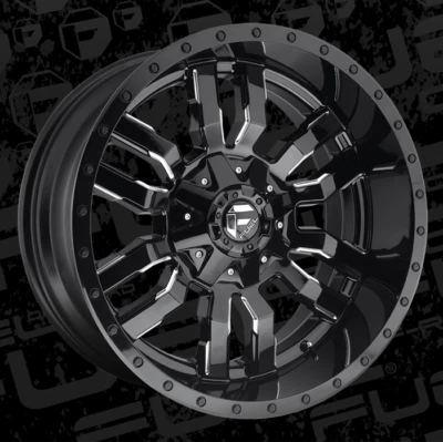 Llantas negras 22 pulgadas GMC Sierra Truck 2500 3500 2011-2022 22x12 8x180 combustible Foto 1 de 4
