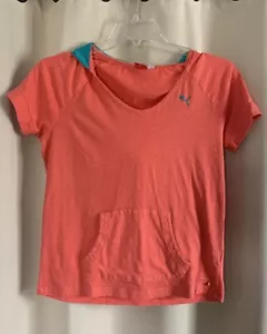 Sudadera con capucha manga corta Puma para mujer salmón con acento azul talla mediana - Imagen 1 de 9