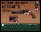 Colt Model 1853 kieszonkowy granatowy rewolwer rewolwer Atlas klasyczna karta broni palnej