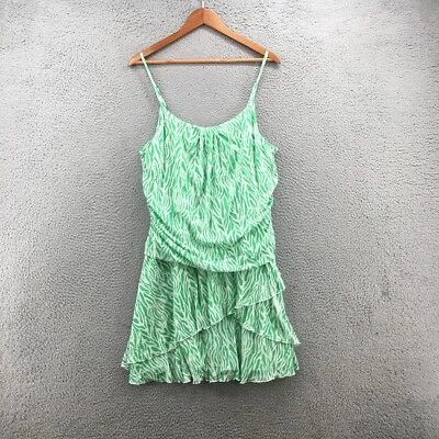Mini Vestido Diane Von Furstenberg Para Mujer 1X Malla Verde Correas de Espagueti Informal Foto 1 de 4