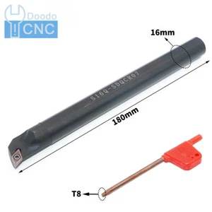 107.5° S16Q-SDQCR07 16mm×180mm CNC Internal Turning Tool Holder+1Pc DCMT070204 - Imagen 1 de 7