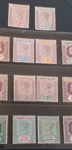 LEEWARD ISLANDS 1890 Queen Victoria 1/2d to 5s SG 1 - 8 Sc 1 - 8 set 8 MLH