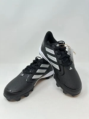 adidas Kids' PureHustle 3 MD Softball Cleats - US:2.5, Black/White, J3(B591T) - Image 1 of 4