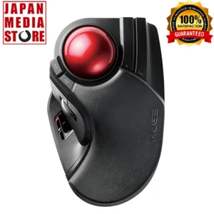 ELECOM M-HT1DR M-HT1DRXBK Black Trackball Mouse Wireless 8 Button 100% GENUINE - Picture 1 of 7