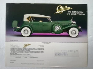 Danbury Mint 1932 CADILLAC V-16 SPORT PHAETON Reservation Application Form ONLY! - Picture 1 of 14