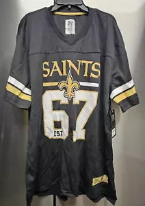Maglia nera NFL Team Apparel New Orleans Saints NFC Southern Division Est 67 XL - Foto 1 di 23