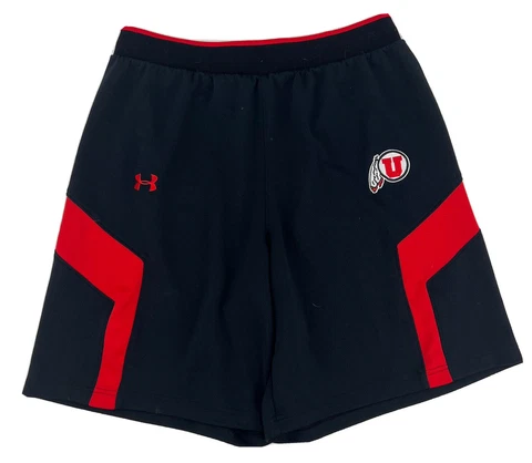 Utah Utes Under Armour Heatgear Mens L Loose Athletic Shorts Black Cover
