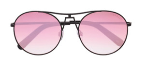 Seafolly Portsea Aviator Style Sunglasses, Black Frames, Pink Lenses