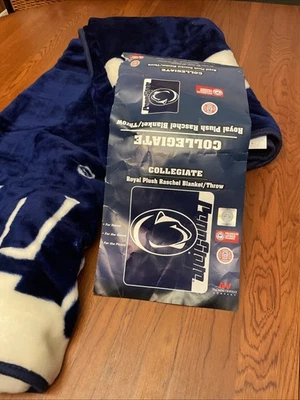 "Manta de felpa grande Penn State, azul y blanco 50X60""" Foto 1 de 3
