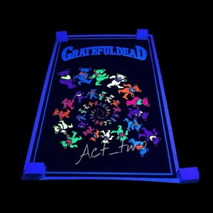 Vintage Grateful Dead Tanzende Spiralbären 23”x35” beflocktes Schwarzlicht Poster USA - Bild 1 von 6