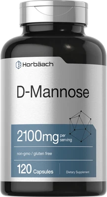 D Mannose 胶囊 | 2100 毫克 | 120 粒 | 非转基因和无麸质 | Horbaach 出品 — 第 1/4 张图片