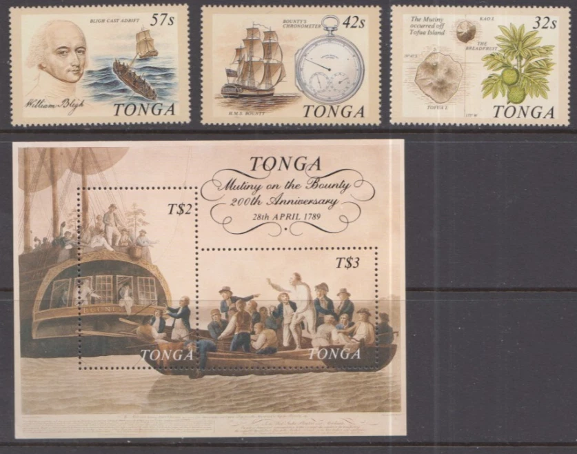 112- Tonga 1989 Mutiney on the Bounty Set MNH Foto 1 de 1