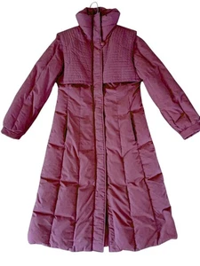 Abrigo acolchado Maxi de plumas de ganso Y2K acolchado talla S malva grueso cálido invierno de colección - Imagen 1 de 16