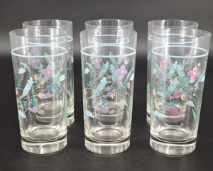 Pfaltzgraff April Set Of 6 Tumblers Dainty Floral Glasses 14 Oz - Picture 1 of 11