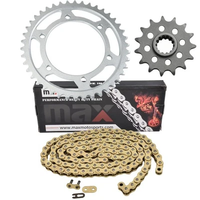 Kit de cadena de transmisión y piñones dorados de alta resistencia para Kawasaki KX250F 2011-2017 Foto 1 de 4